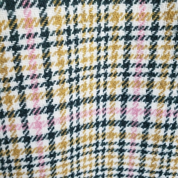 J.Crew Italian Wool Womens Green/Ivory Plaid Button Down Midi Length Coat Sz 2 - Picture 6 of 15